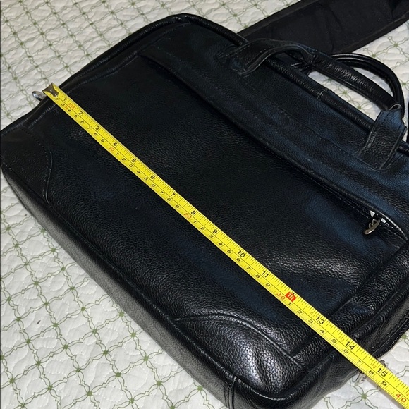 Mclein Black Leather Men's Briefcase - Picture 11 of 12